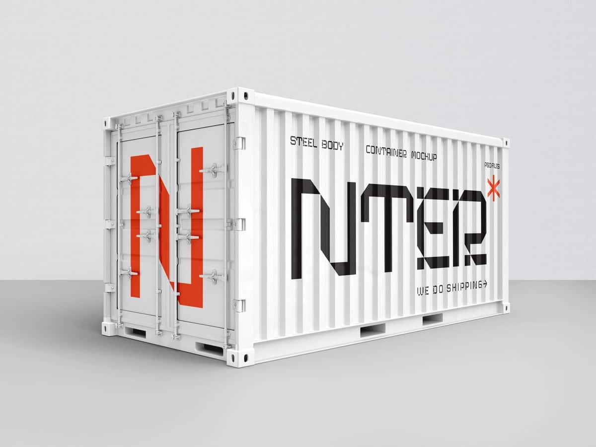 Yuk tashish konteynerini saqlash maketi | Shipping container storage mockup 1