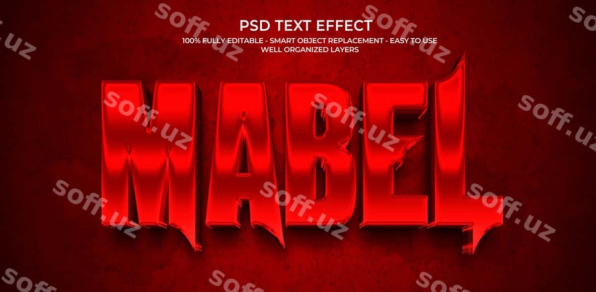 Mabel psd matn effekti | Mabel psd text effect 1