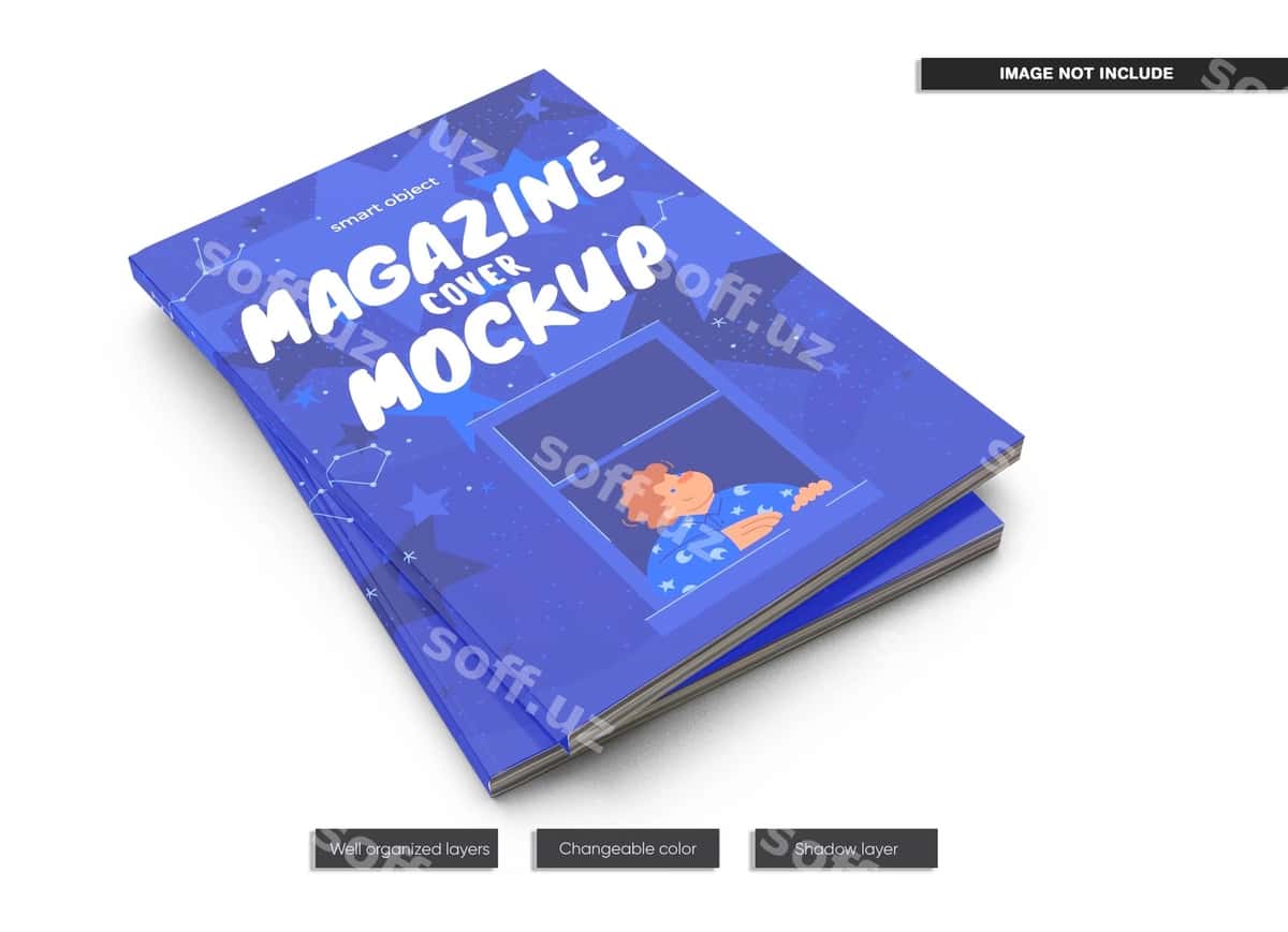 Jurnali muqaddima namuna dizayni ajraltirilgan | Magazine cover mockup design isolated 1