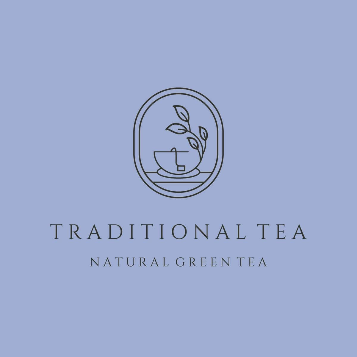 Tabiiy yashil choy chizig'i logotipi vektor belgisi illyustratsiyasi dizayni | Natural green tea line art logo vector symbol illustration design 1