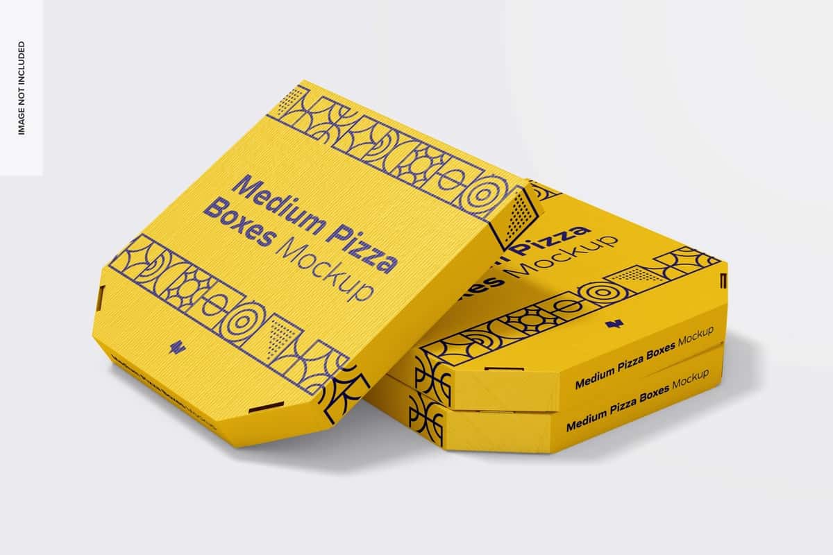O'rtacha pizza qutisi maketi | Medium pizza box mockup 1