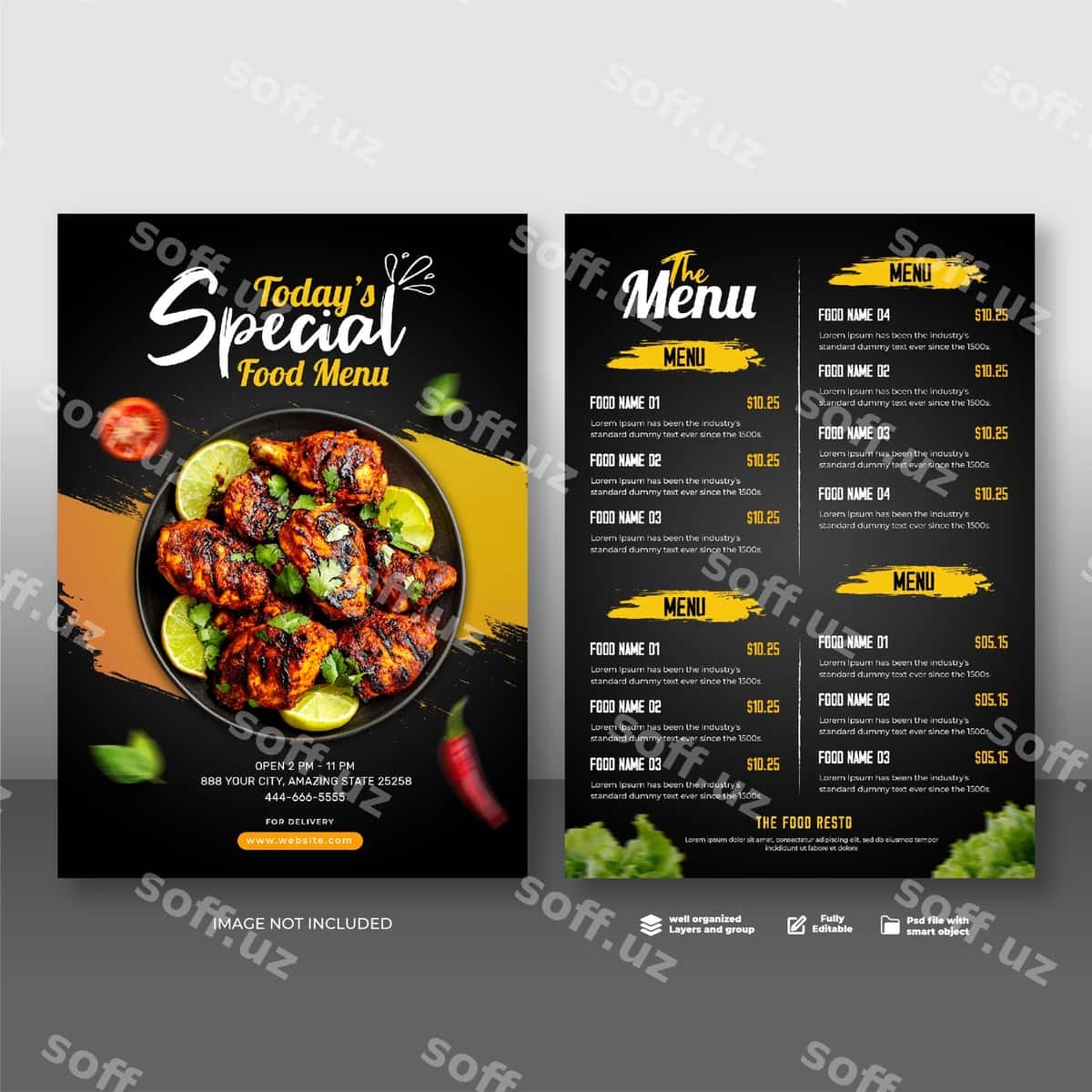 Menyu shablon | Menu template 1