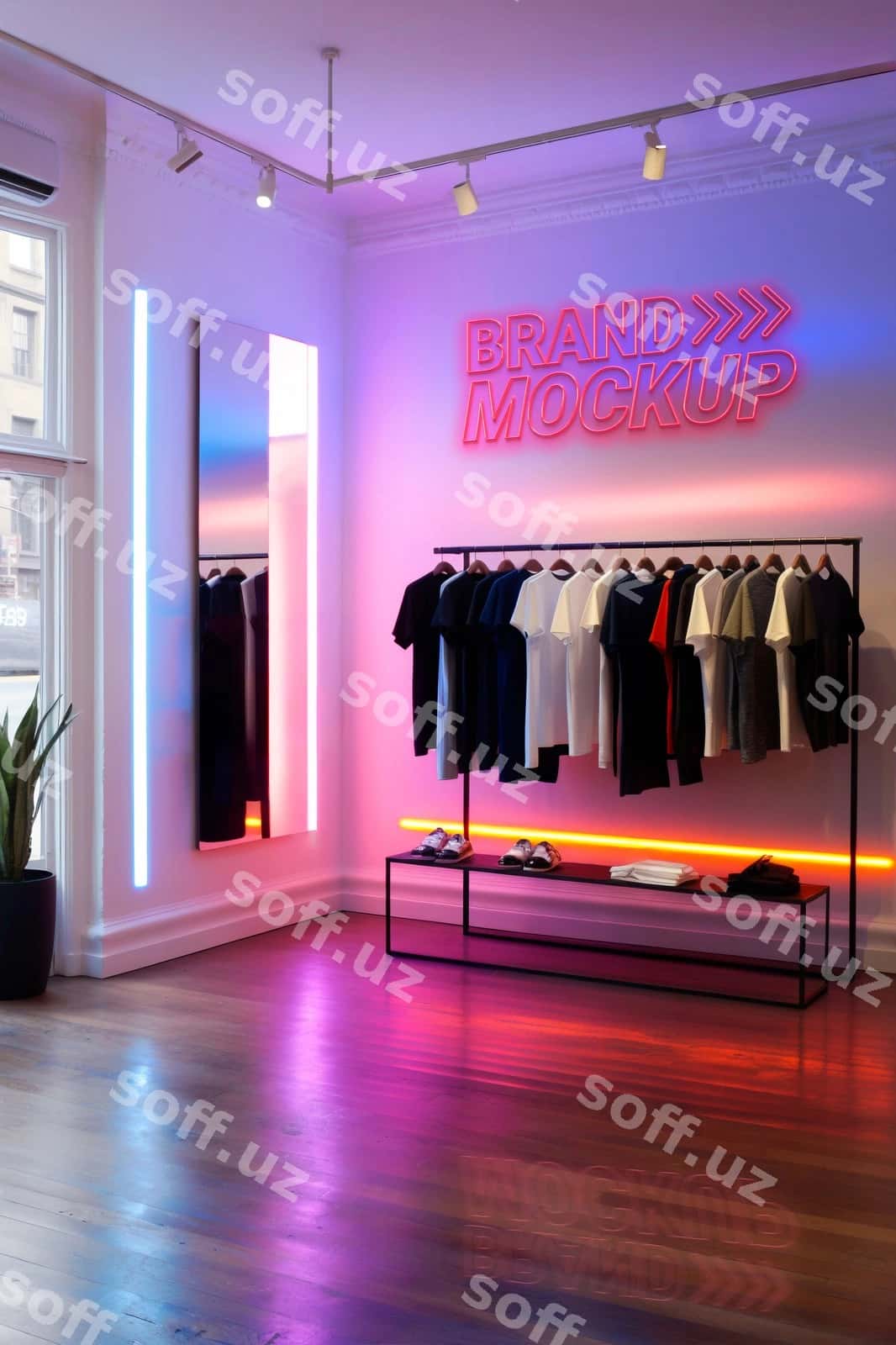 Neon doʻkon ichki namuna | Neon store interior mockup 1
