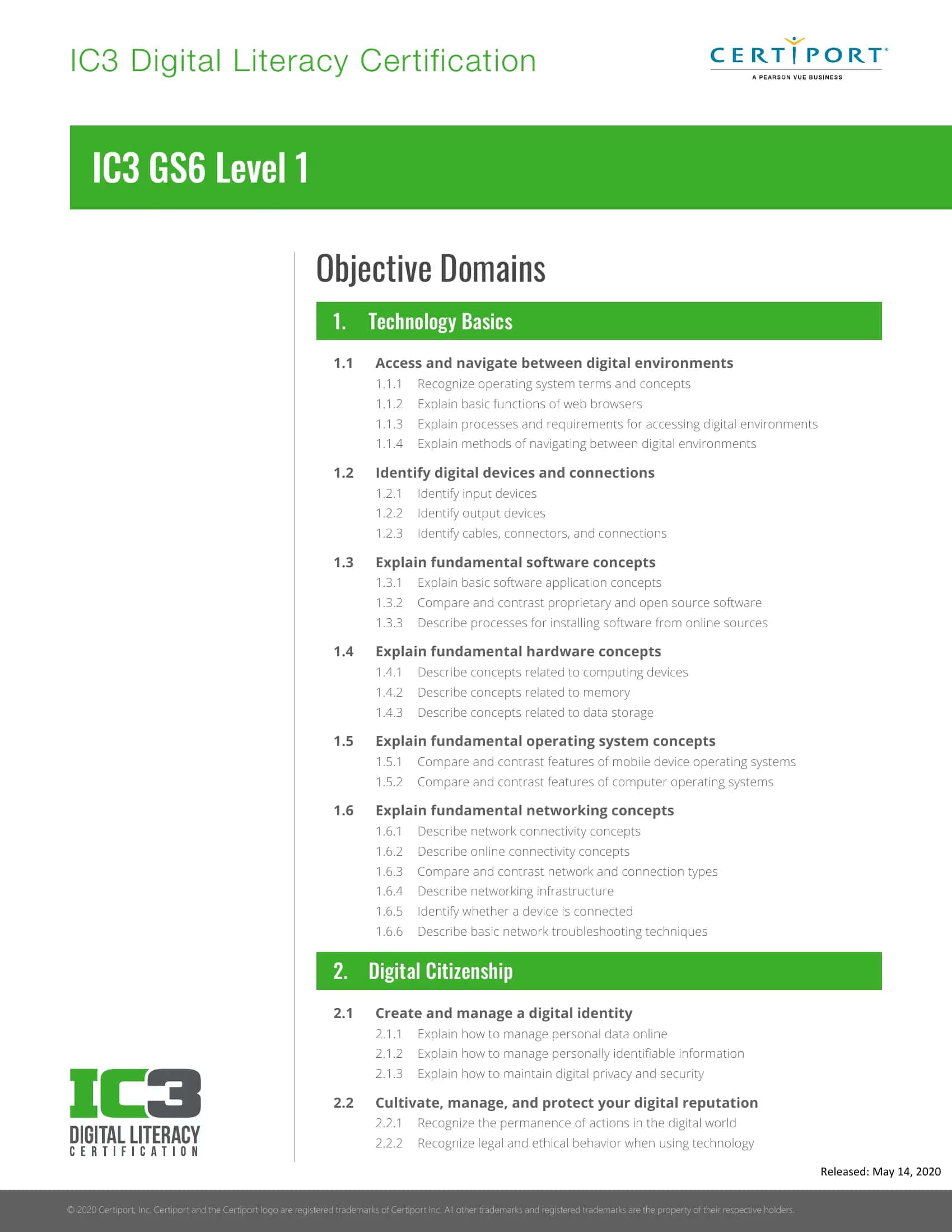 IC3 GS6 Level 1 1