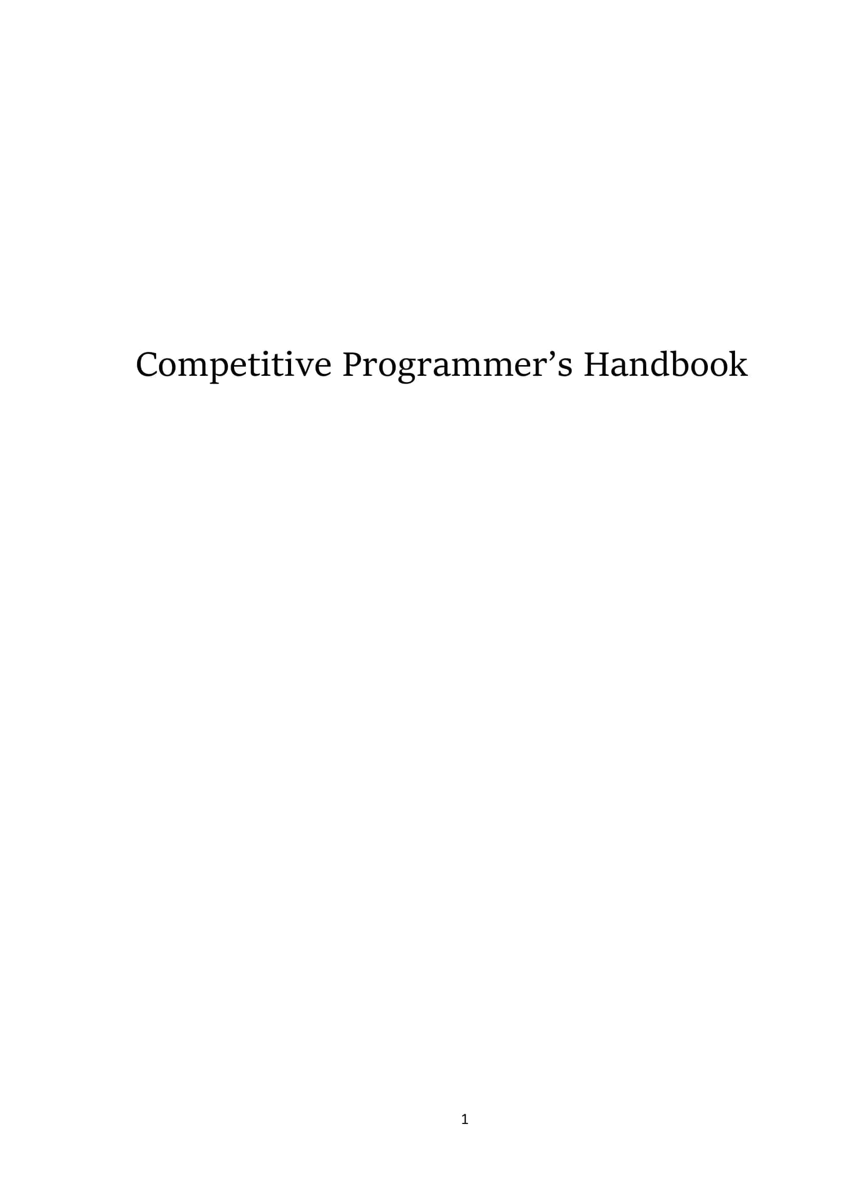 Competitive Programmer’s Handbook 1