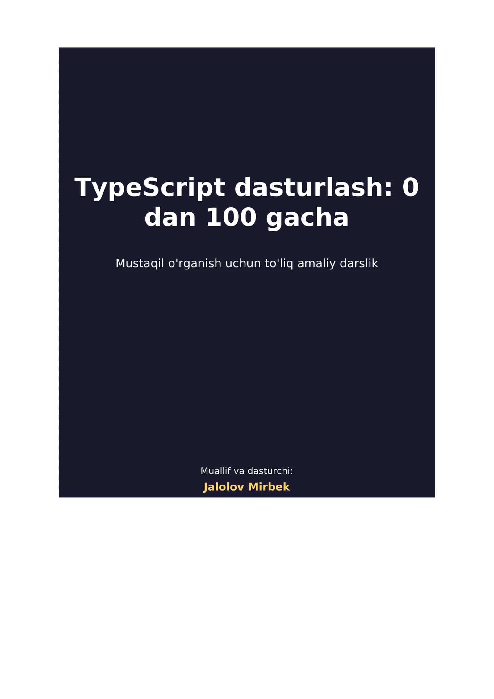 TypeScript dasturlash 1