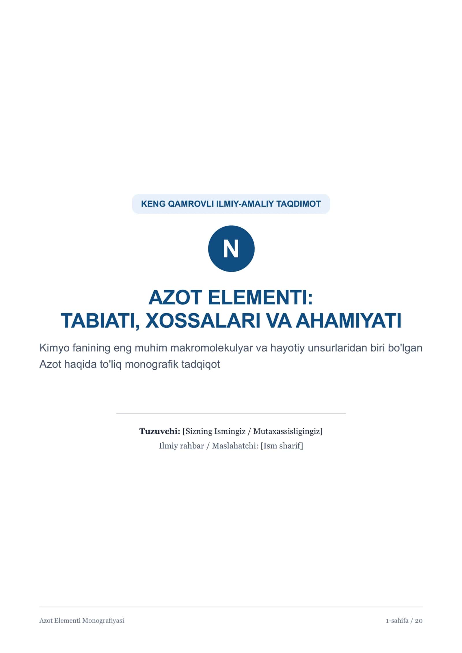 Azot Elementi Monografiyasi 1