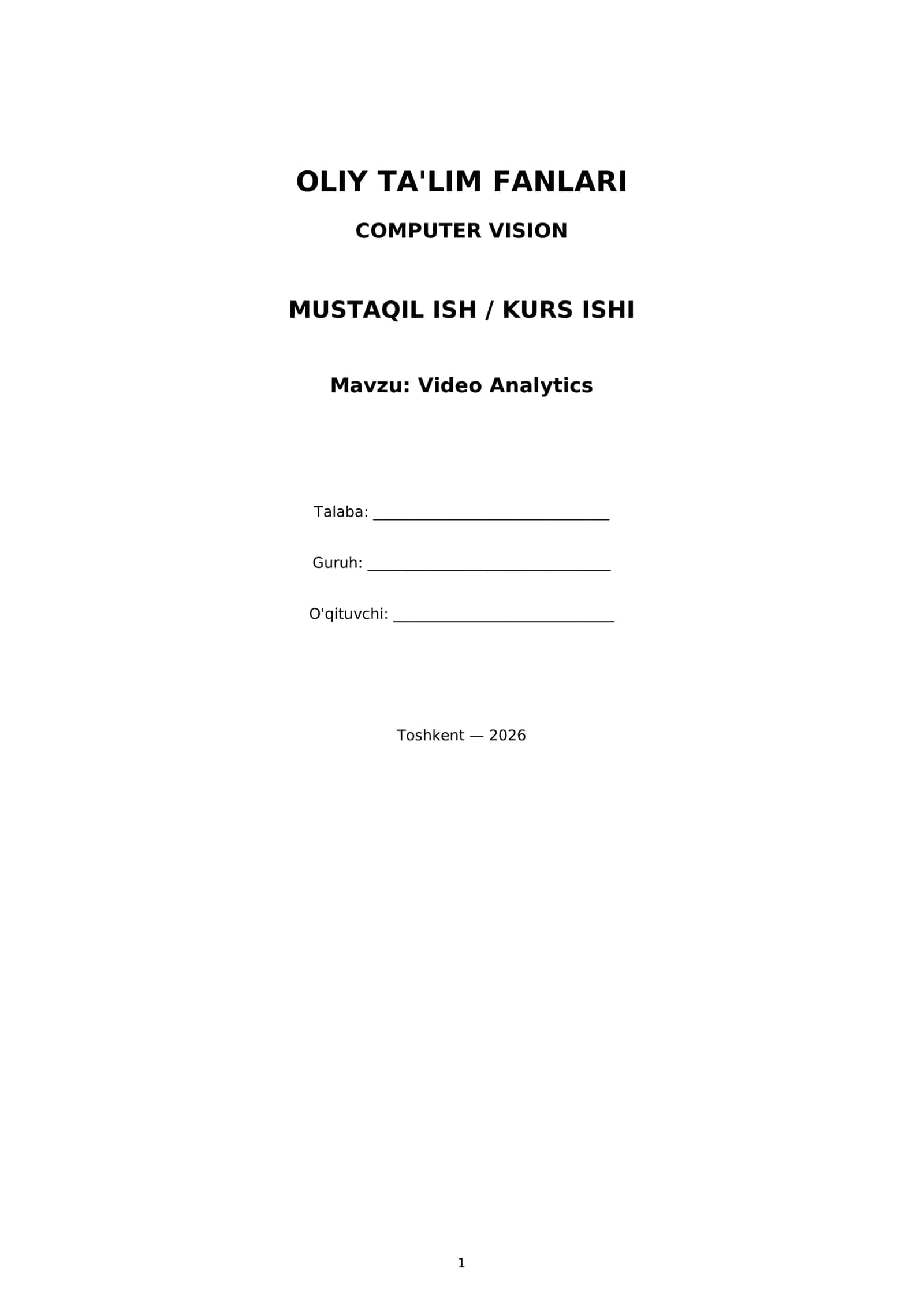 Video Analytics 1
