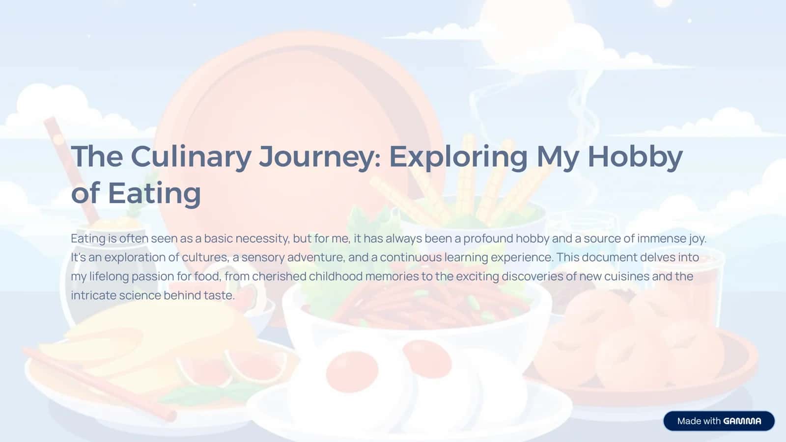 My Culinary Journey 1