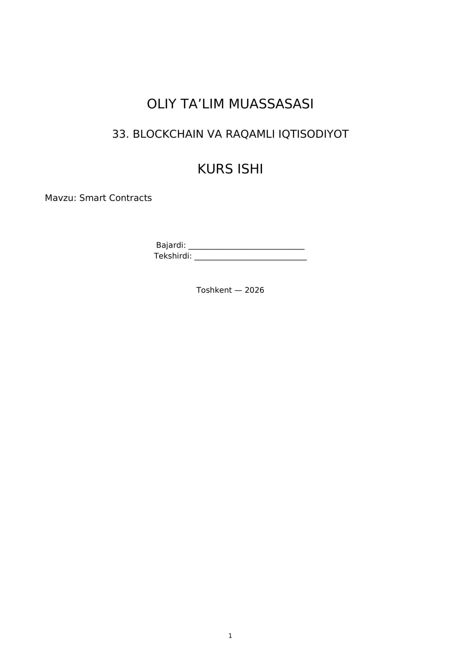 Smart Contracts 1