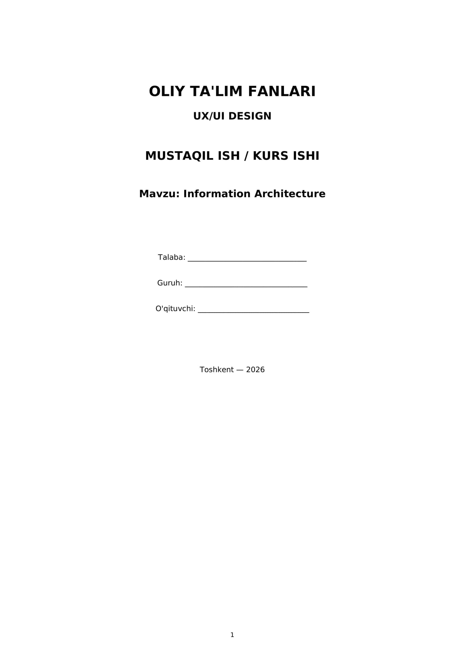 Information Architecture 1