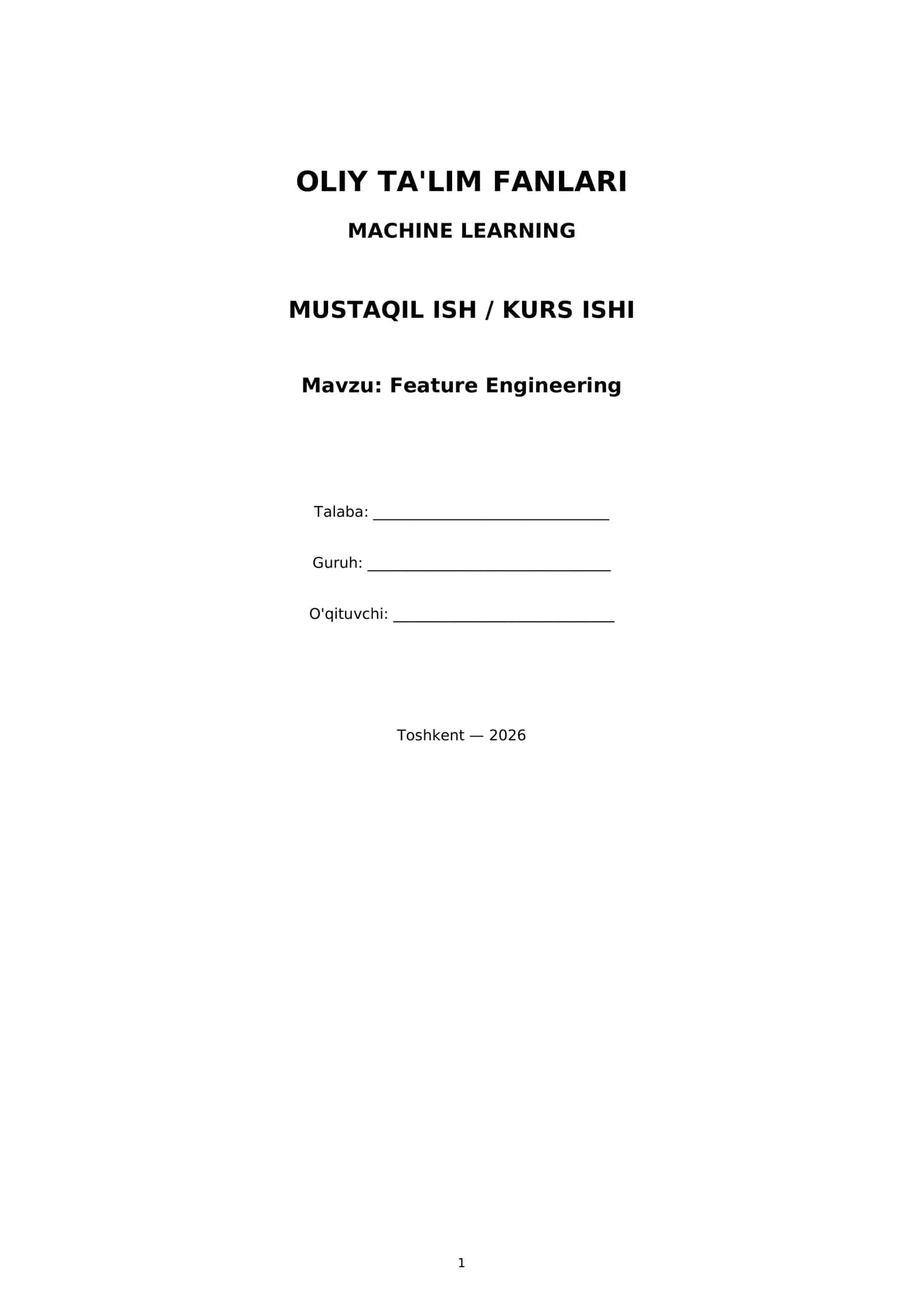 Feature Engineering 1
