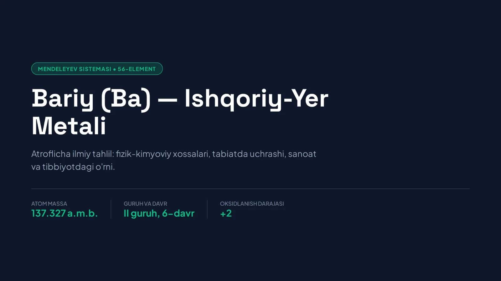 Bariy elementi haqida taqdimot 1