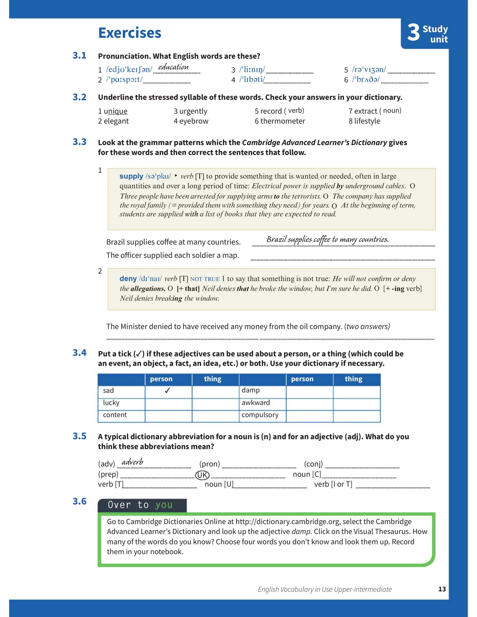 Unit3 Using your dictionary 2