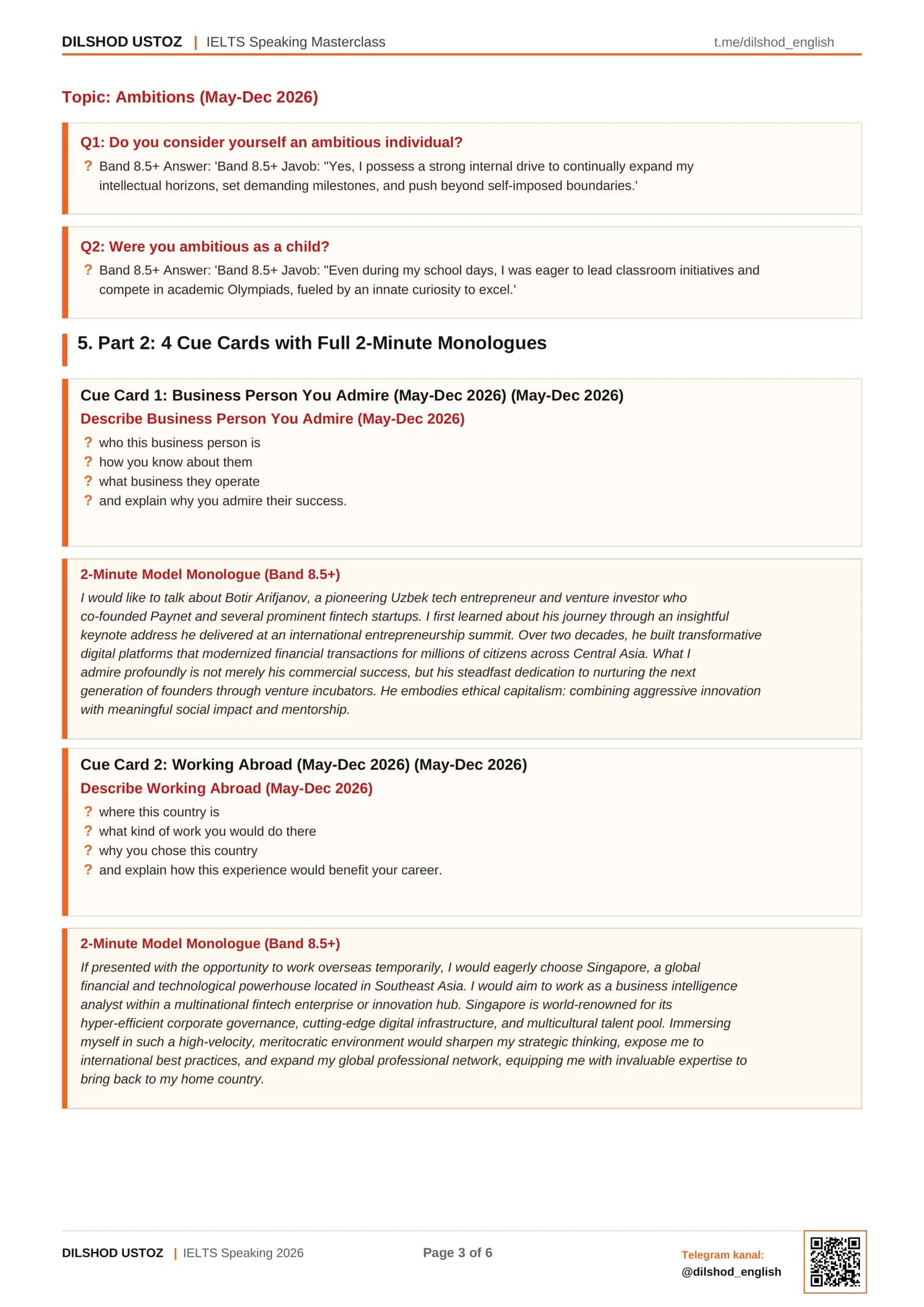 IELTS Speaking Masterclass lesson 5. 3
