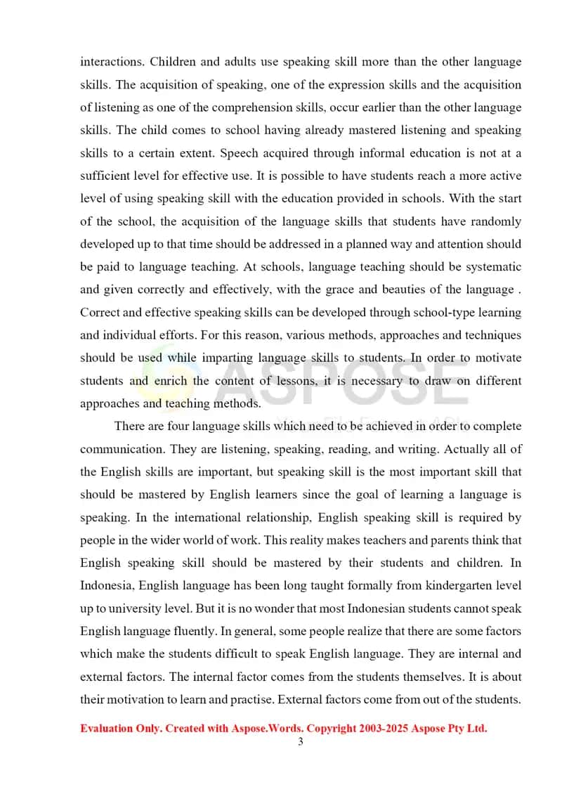 Speaking Competencies: Teaching Speaking as a Set of Competencies 3