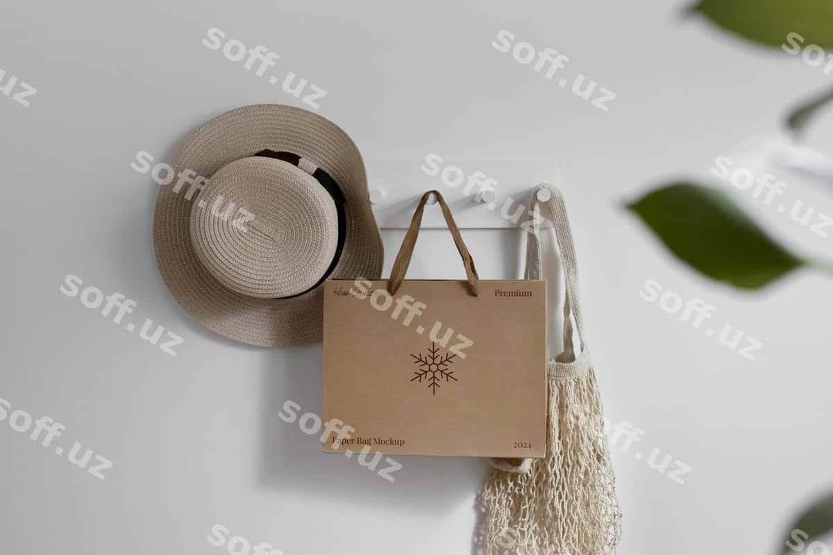 Qog'oz sumka namuna askar | Paper bag mockup hanger 1
