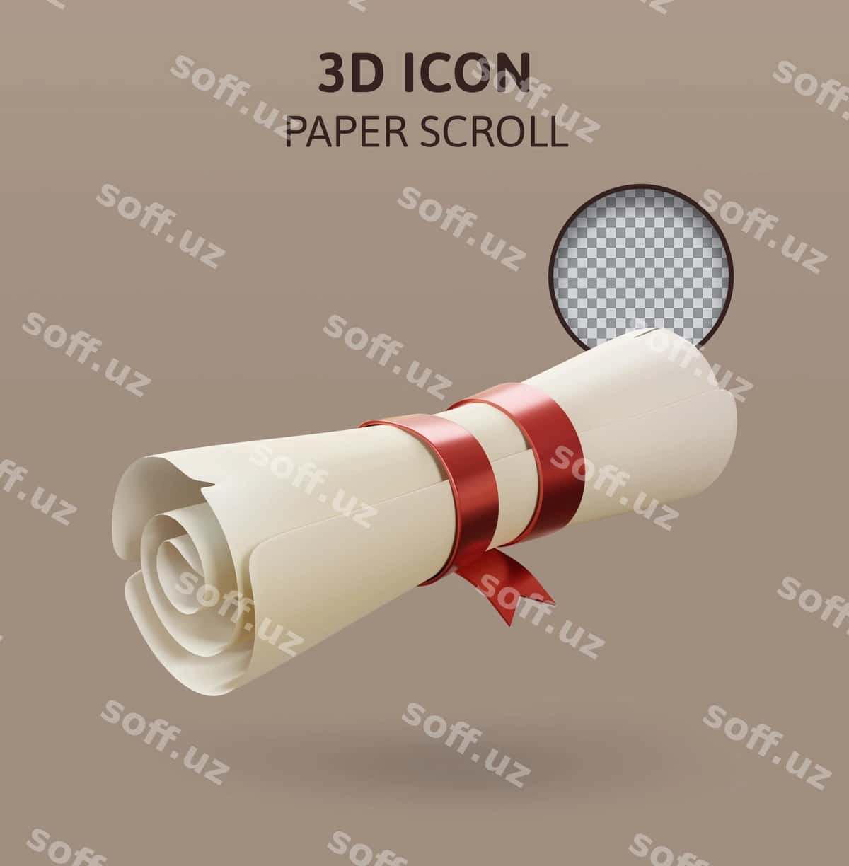 Qog'oz aylanmasi 3D render illustratsiyasi | Paper scroll 3d rendering illustration 1