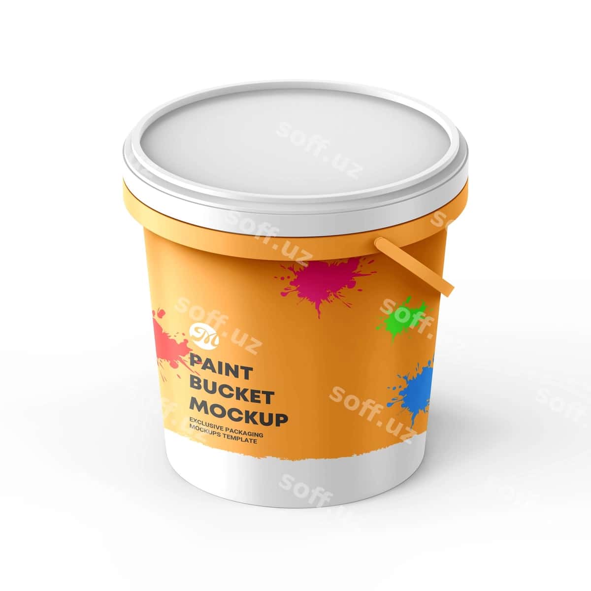 Plastik bo'yoq chelak maketi | Plastic paint bucket mockup 1