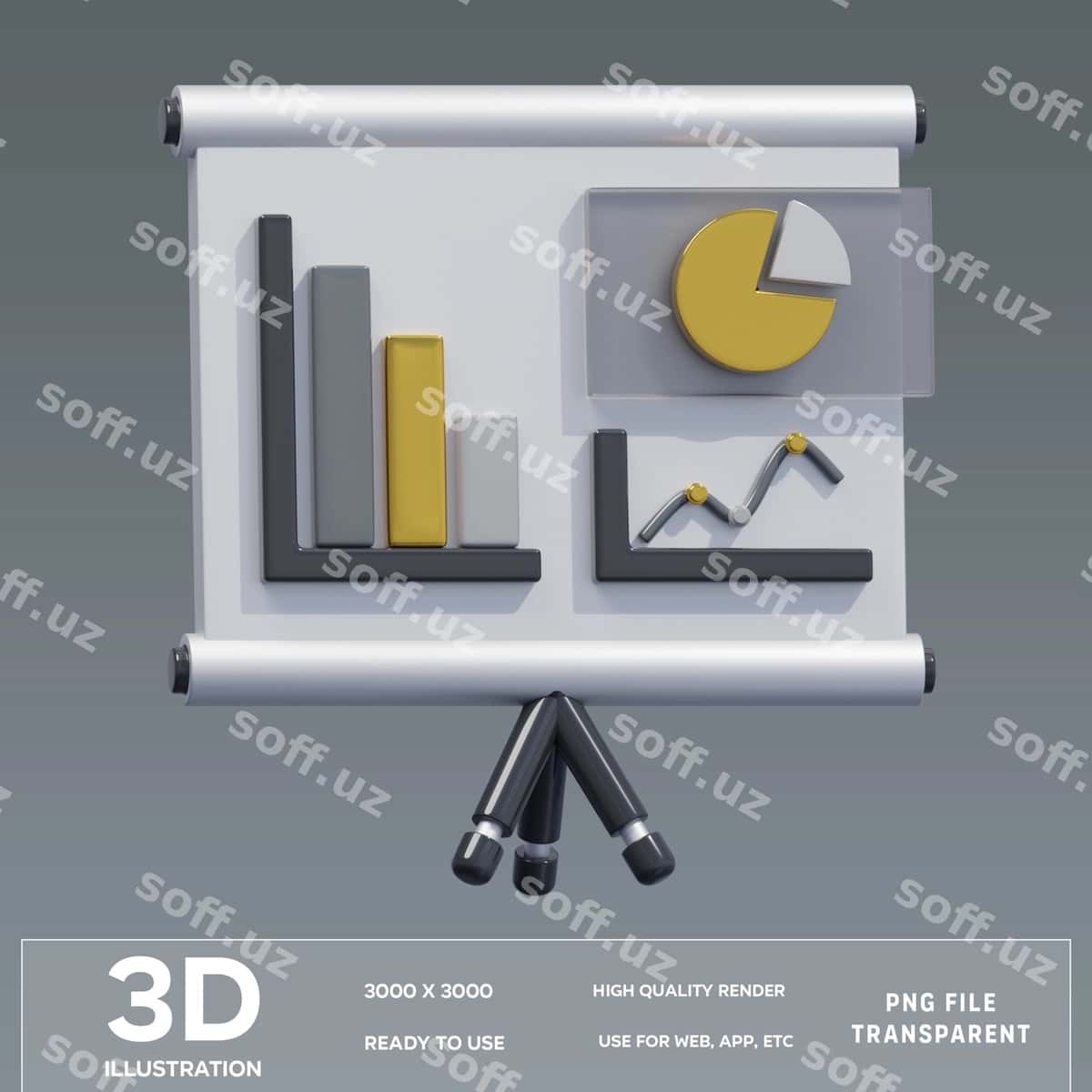 Psd prezentatsiyasi uch o'lchovli illustratsiya | Psd presentation 3d illustration 1