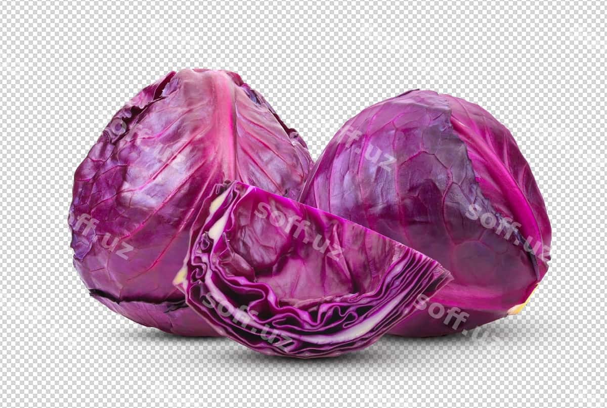 Qizil karam ajraltirilgan alpha qat | Red cabbages isolated alpha layer 1