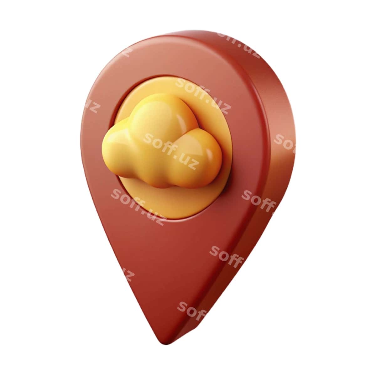 Qizil pin uchta sariq shar bilan u | Red pin with three yellow balls it 1