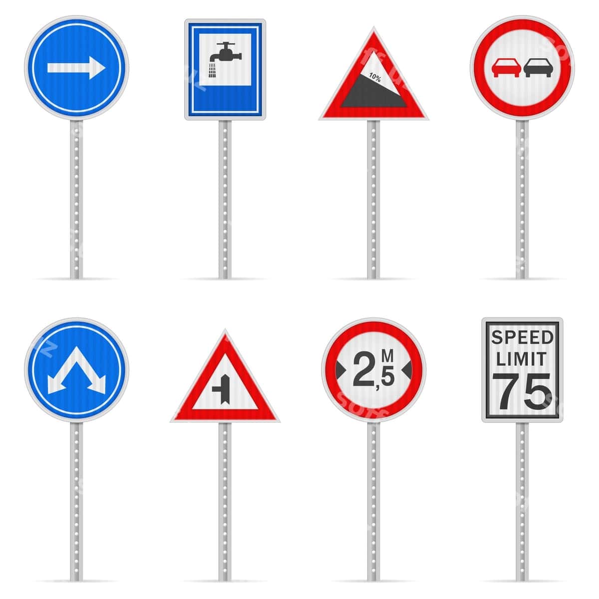 Yo'lni belgilari komplekti | Road sign set 1