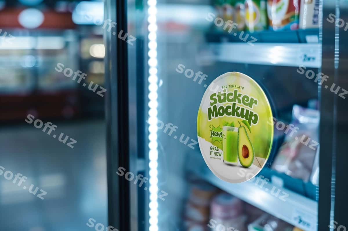 Doira stiker namunasi | Round sticker mockup 1