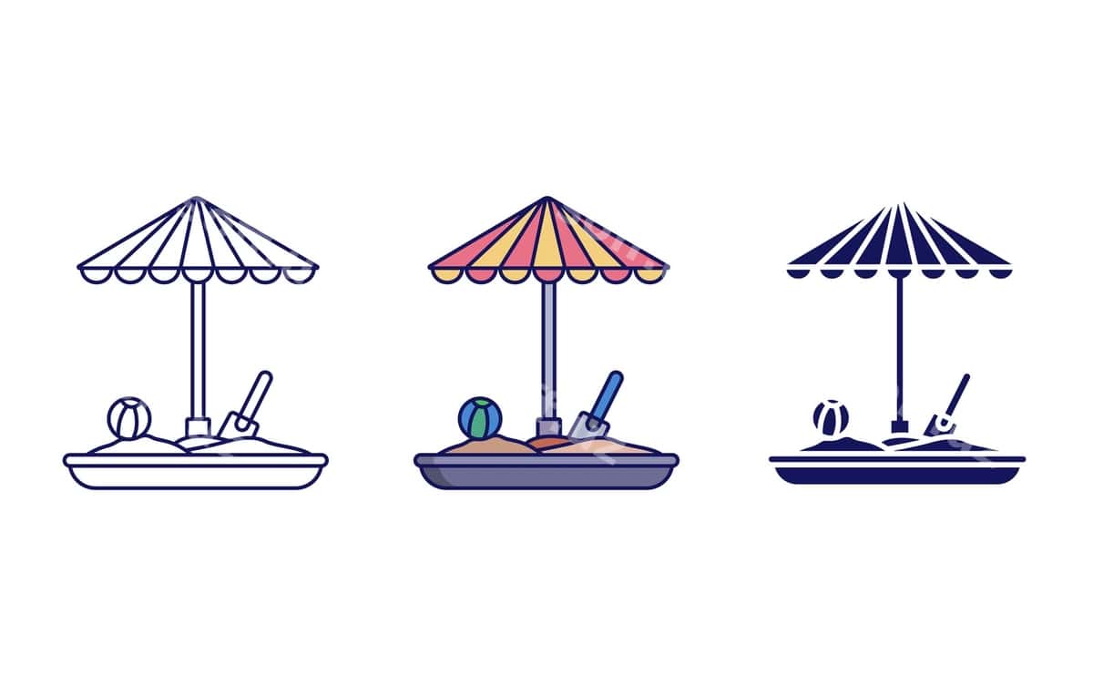 Qum qutisi vektor ikonasi | Sand box vector icon 1