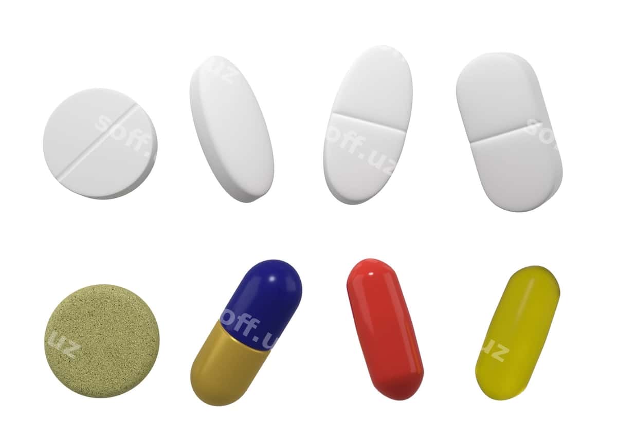 Tabletkalarni oq fonda joylang | Set pills white background 1