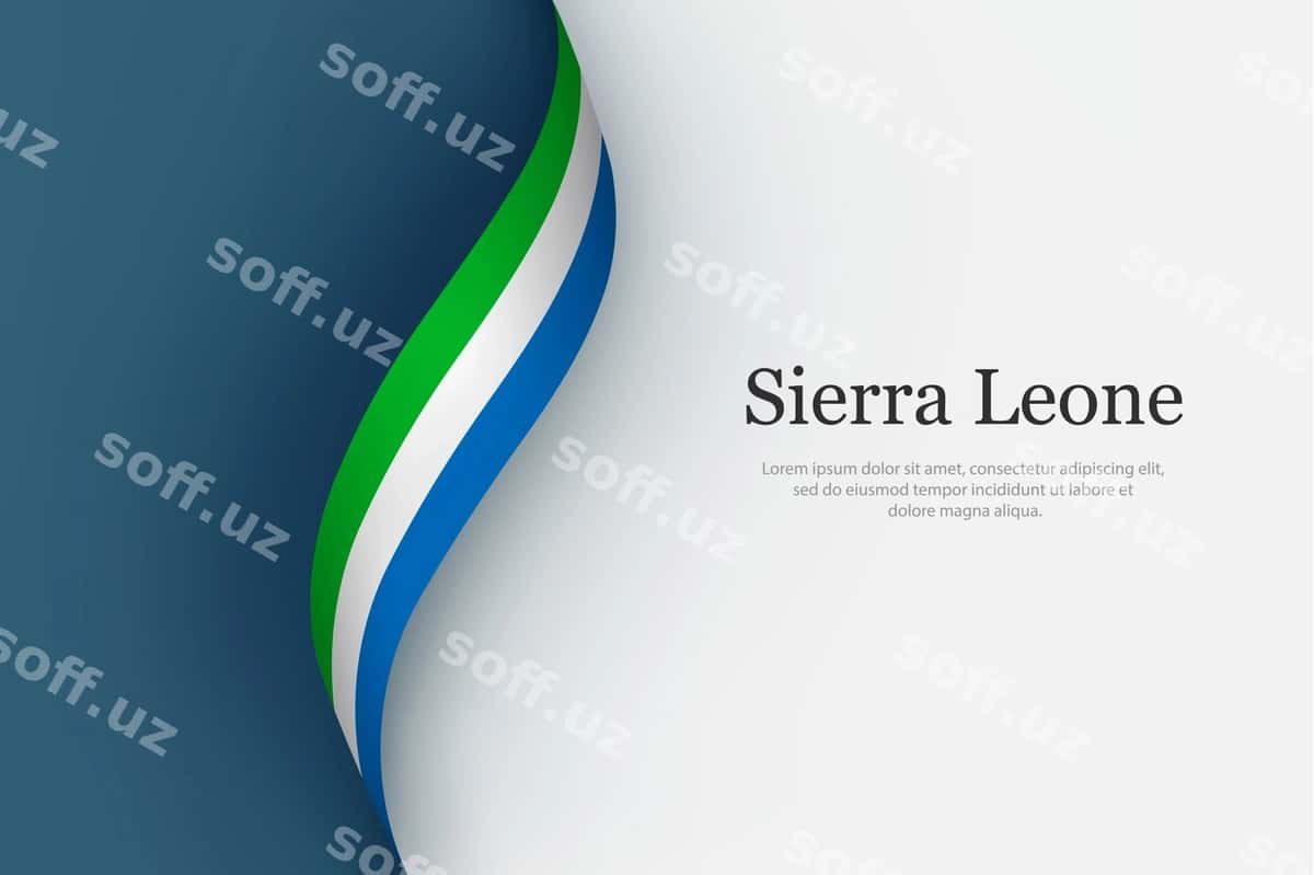 Sierra Leone bayrog'i harakatlanayotgan lenta | Sierra leone flag waving ribbon 1
