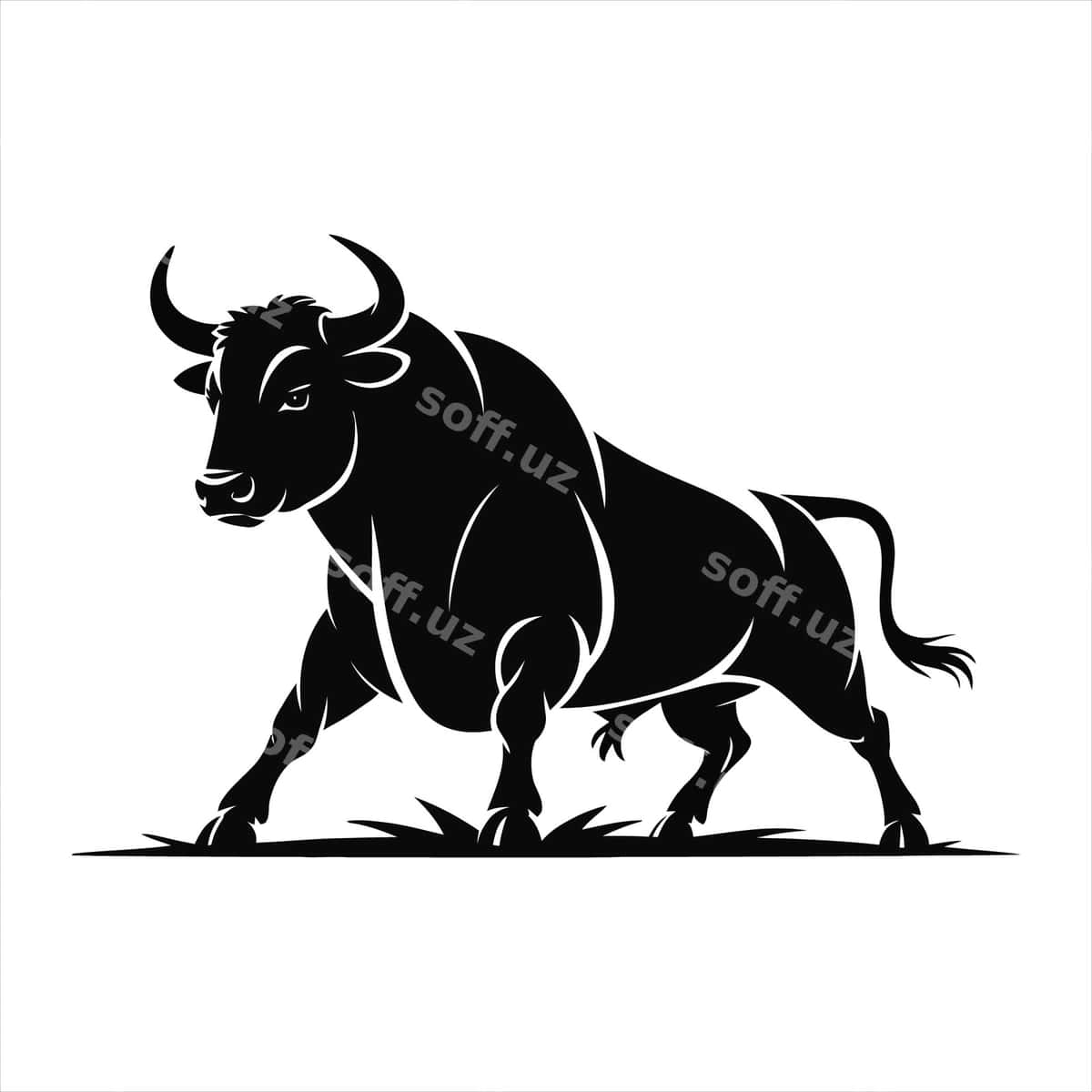 Siluet kuchli buzoq | Silhouette powerful bull 1