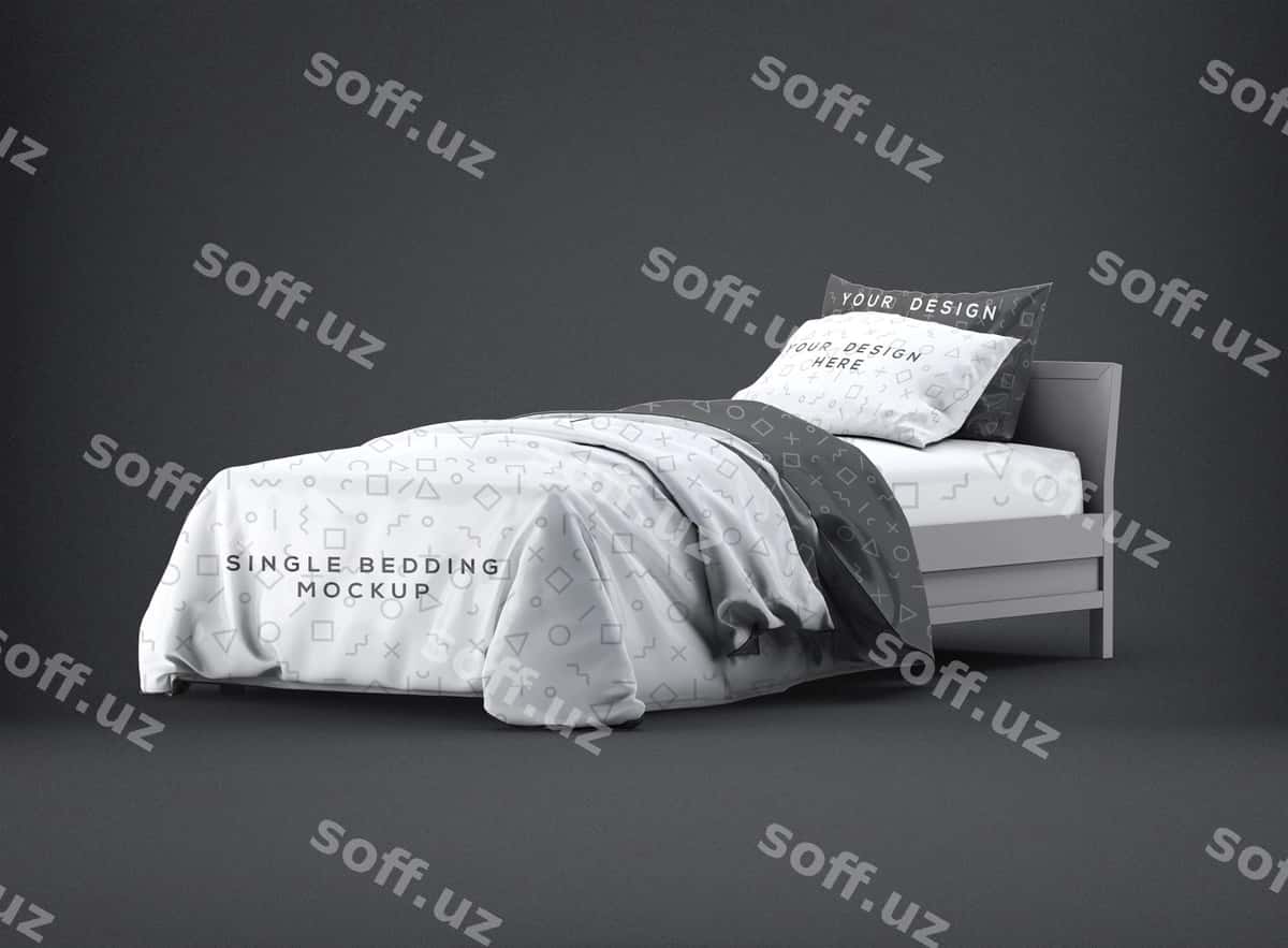 Yakka yotoq mockup | Single bedding mockup 1
