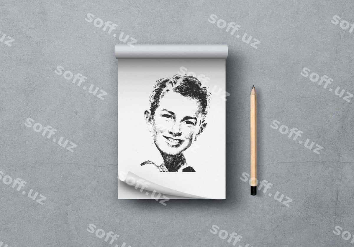 Gulbishik ayol chizmasi | Sketch smiling woman 1