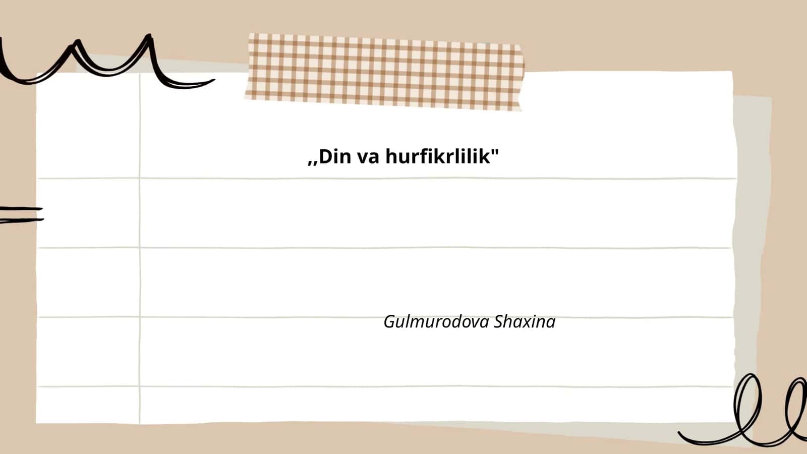 Din va hurfikrlilik 1