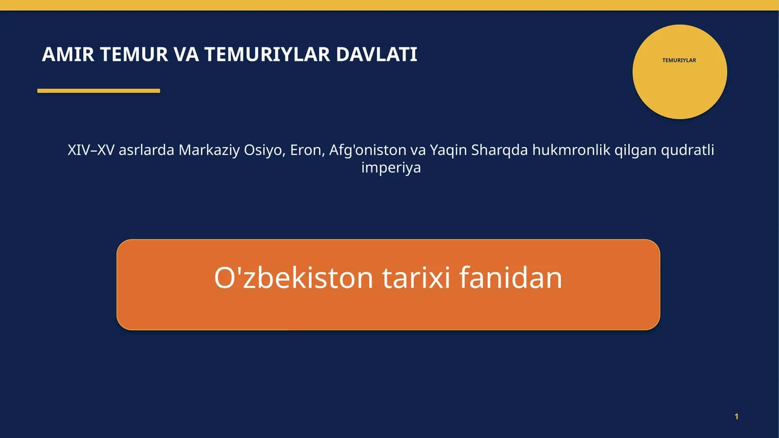 TEMURIYLAR 1