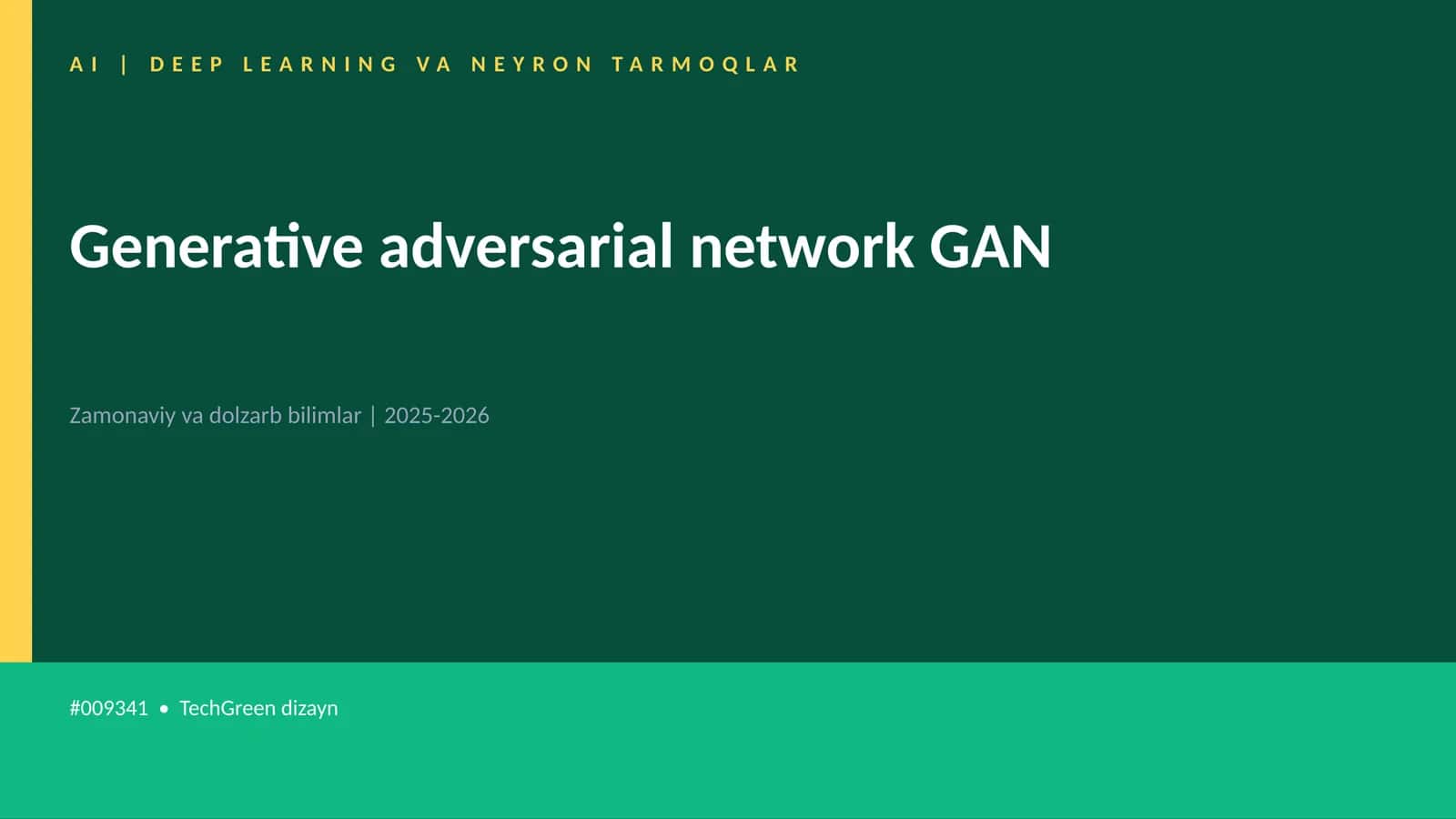 Generative adversarial network GAN 1