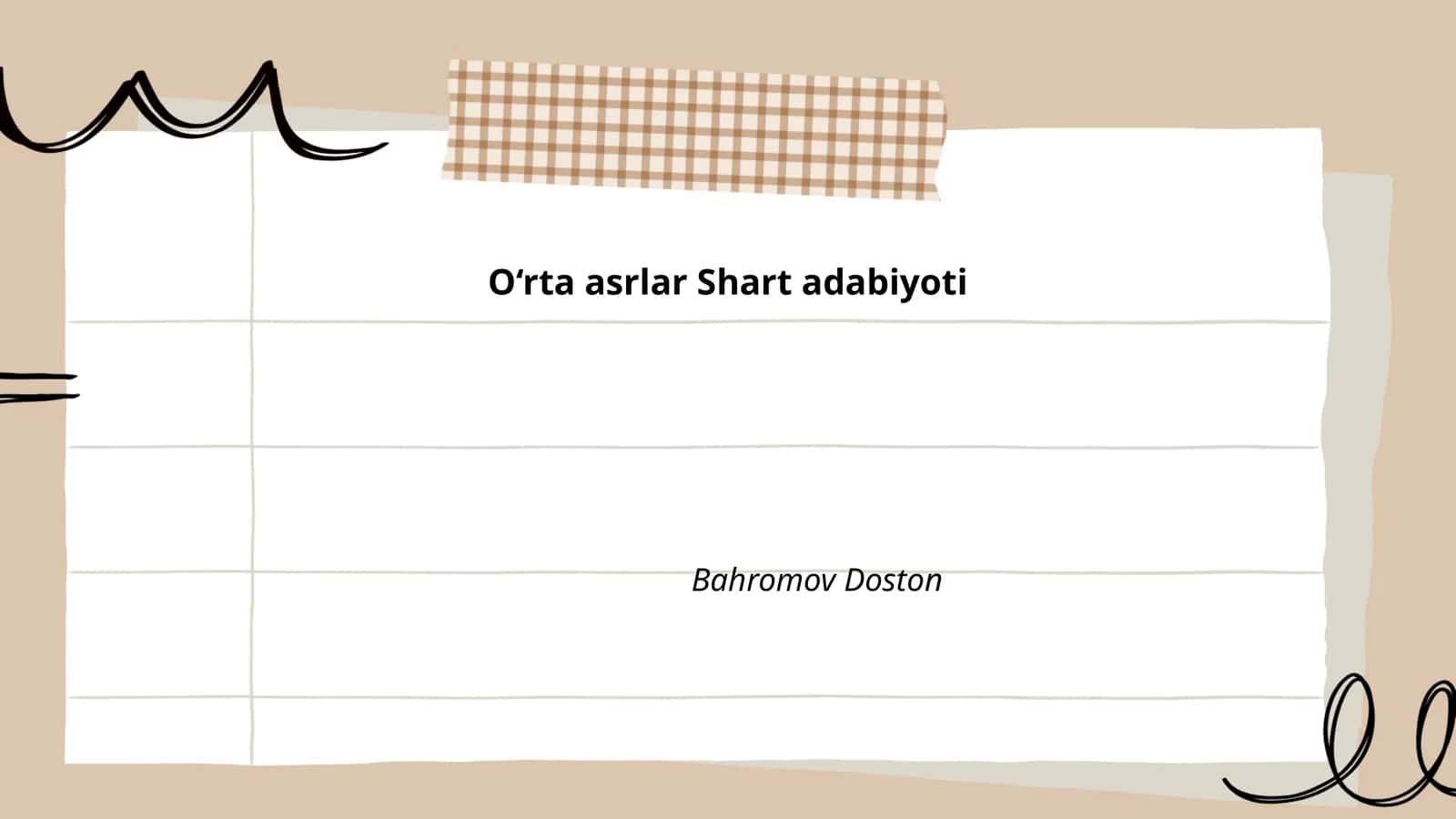 O‘rta asrlar Shart adabiyoti 1