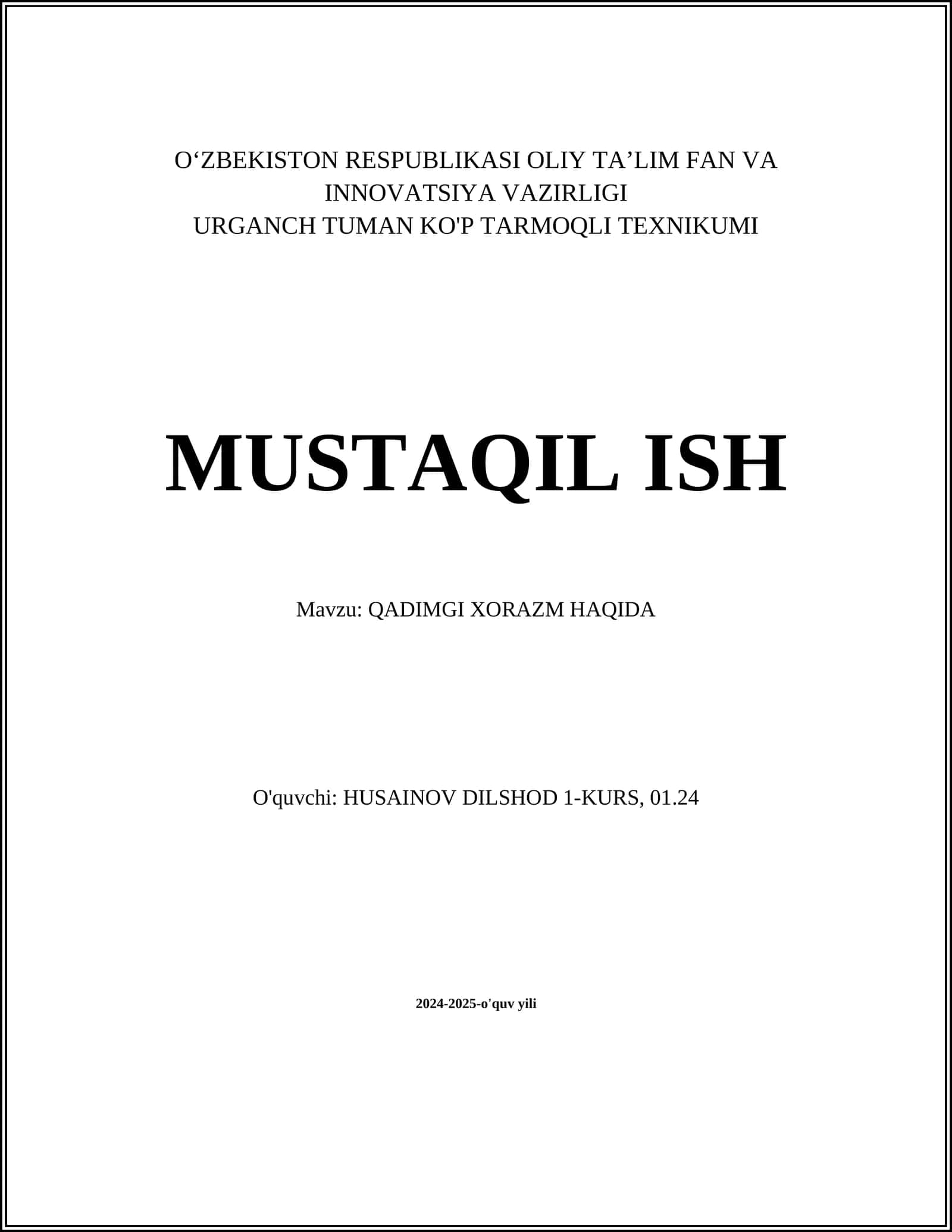QADIMGI XORAZM HAQIDA 1