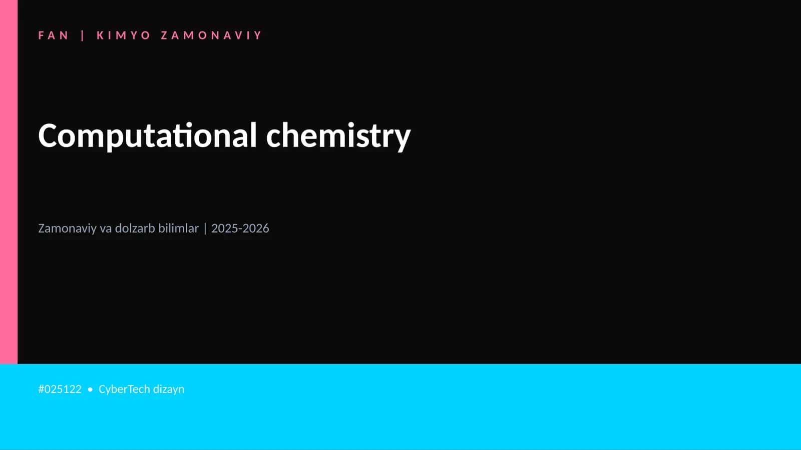 Computational chemistry 1