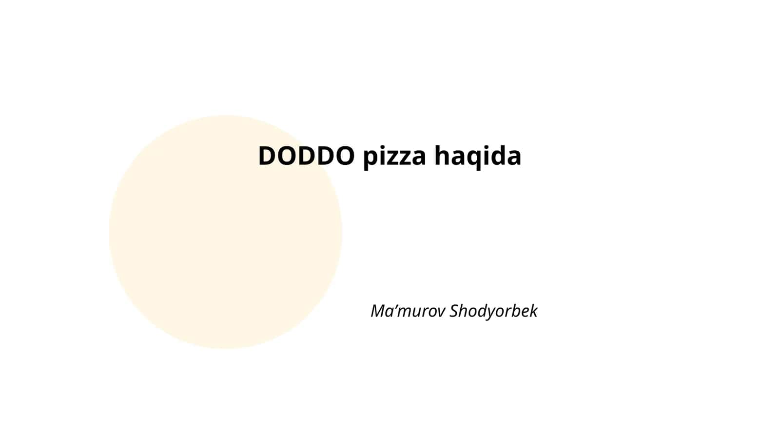 DODDO pizza haqida 1