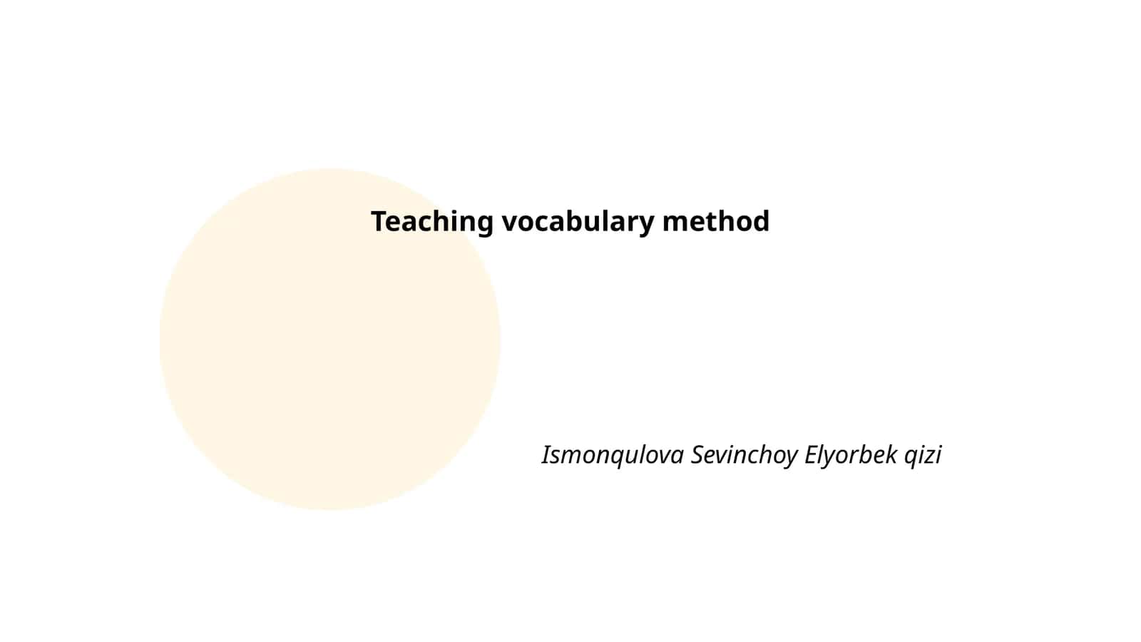 Teaching vocabulary method 1