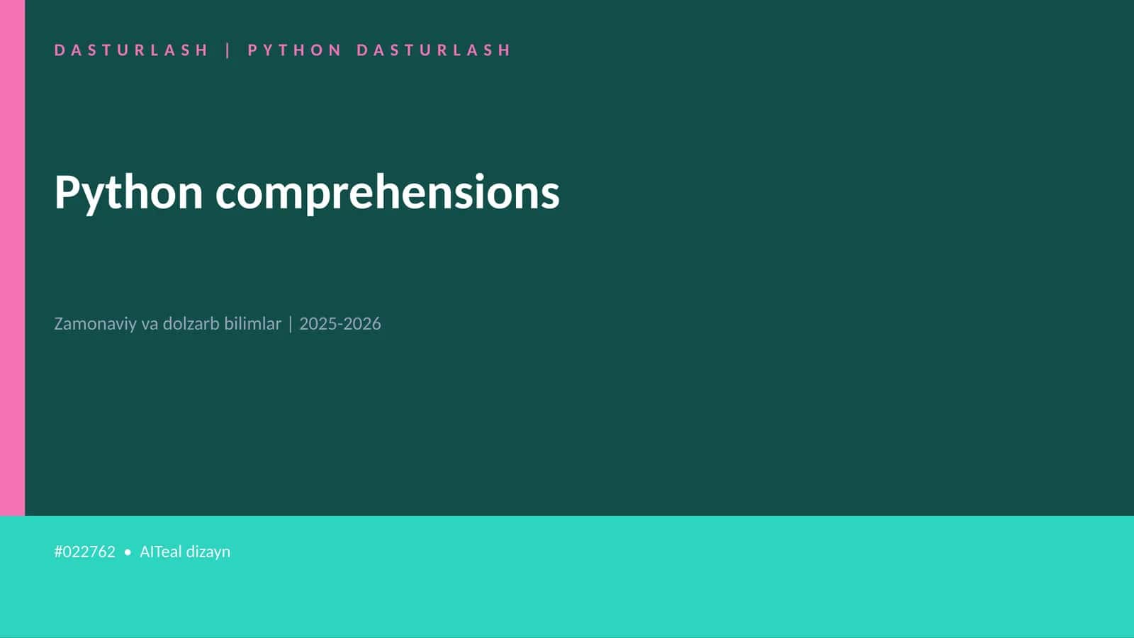 DASTURLASH | PYTHON DASTURLASH 1