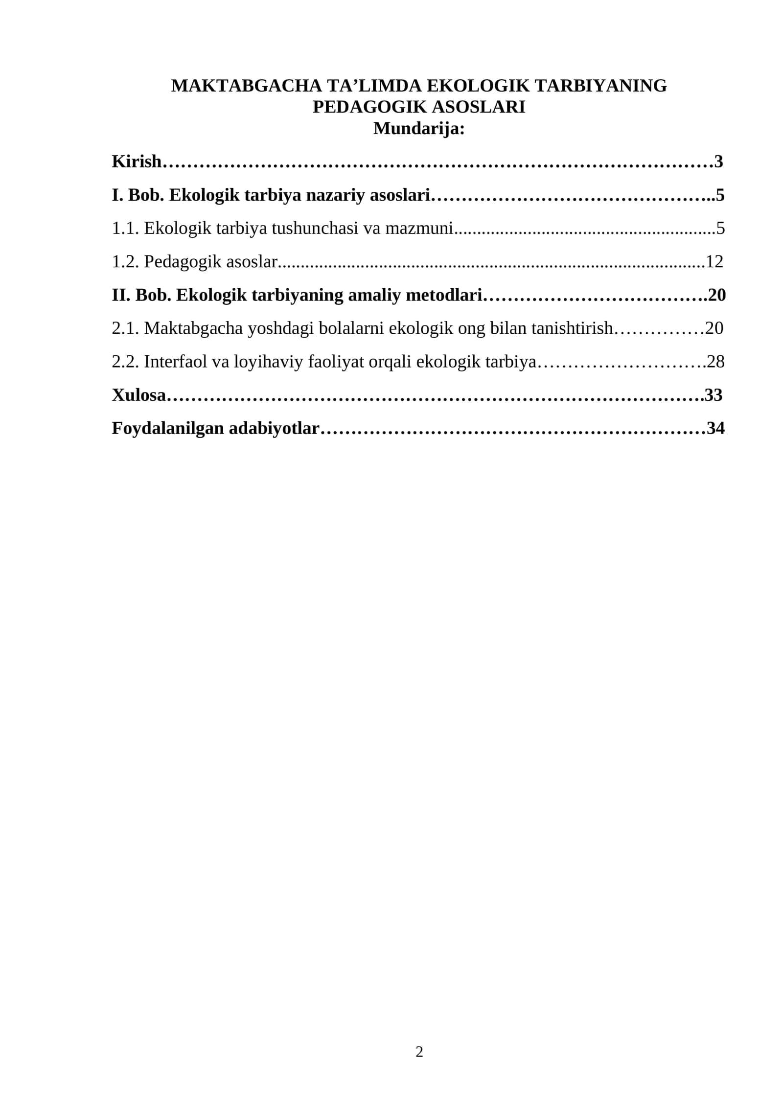 Maktabgacha taʼlimda ekologik tarbiyaning pedagogik asoslari 1