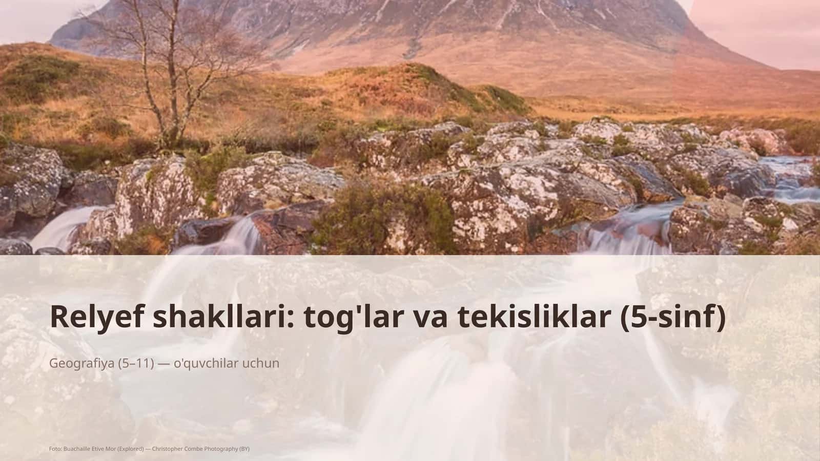 Relyef shakllari: tog'lar va tekisliklar (5-sinf) 1