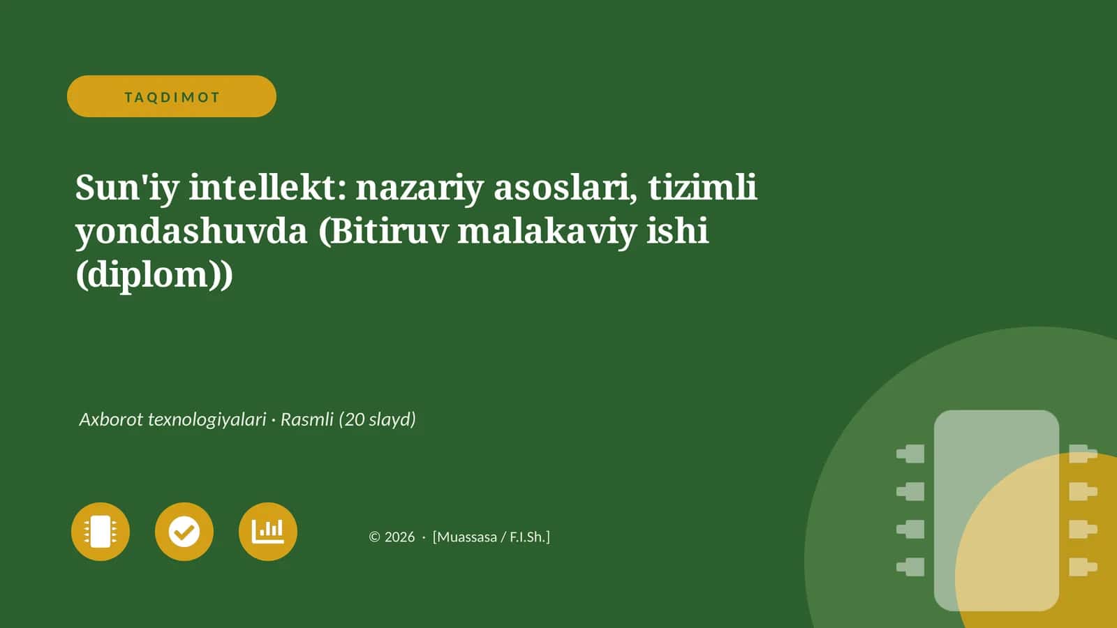 Sun'iy intellekt: nazariy asoslari, tizimli yondashuvda (Bitiruv malakaviy ishi (diplom)) 1