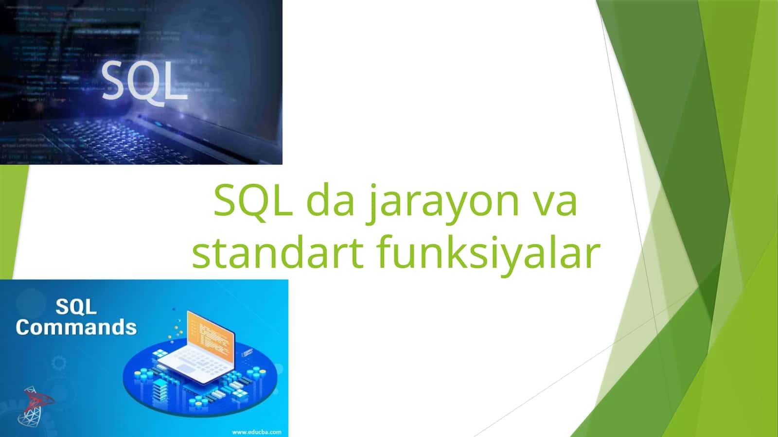 SQL da jarayon va standart funksiyalar 1