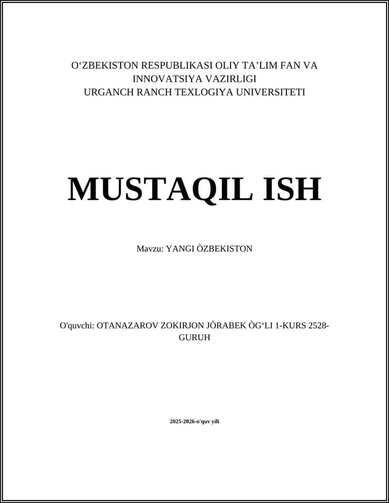 Yangi O'zbekiston 1