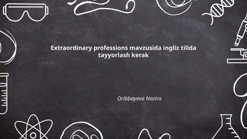 Extraordinary professions 1