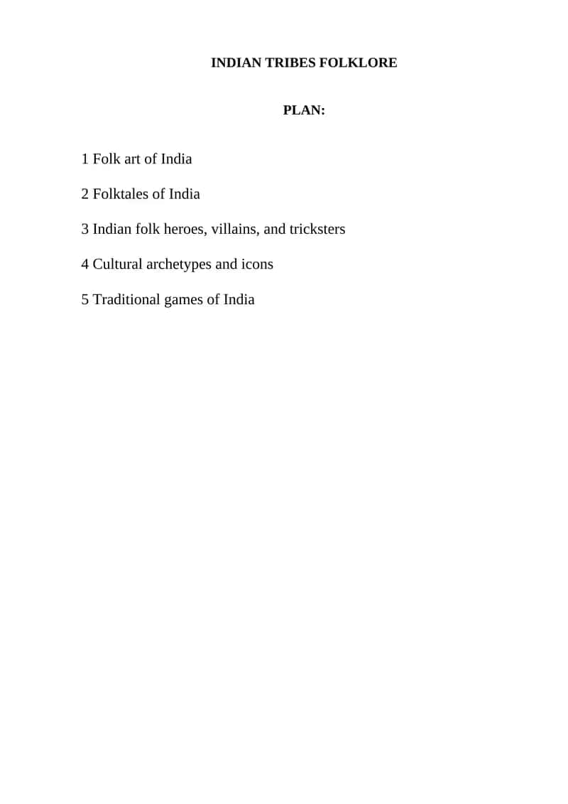 Indian Tribes Folklore 1